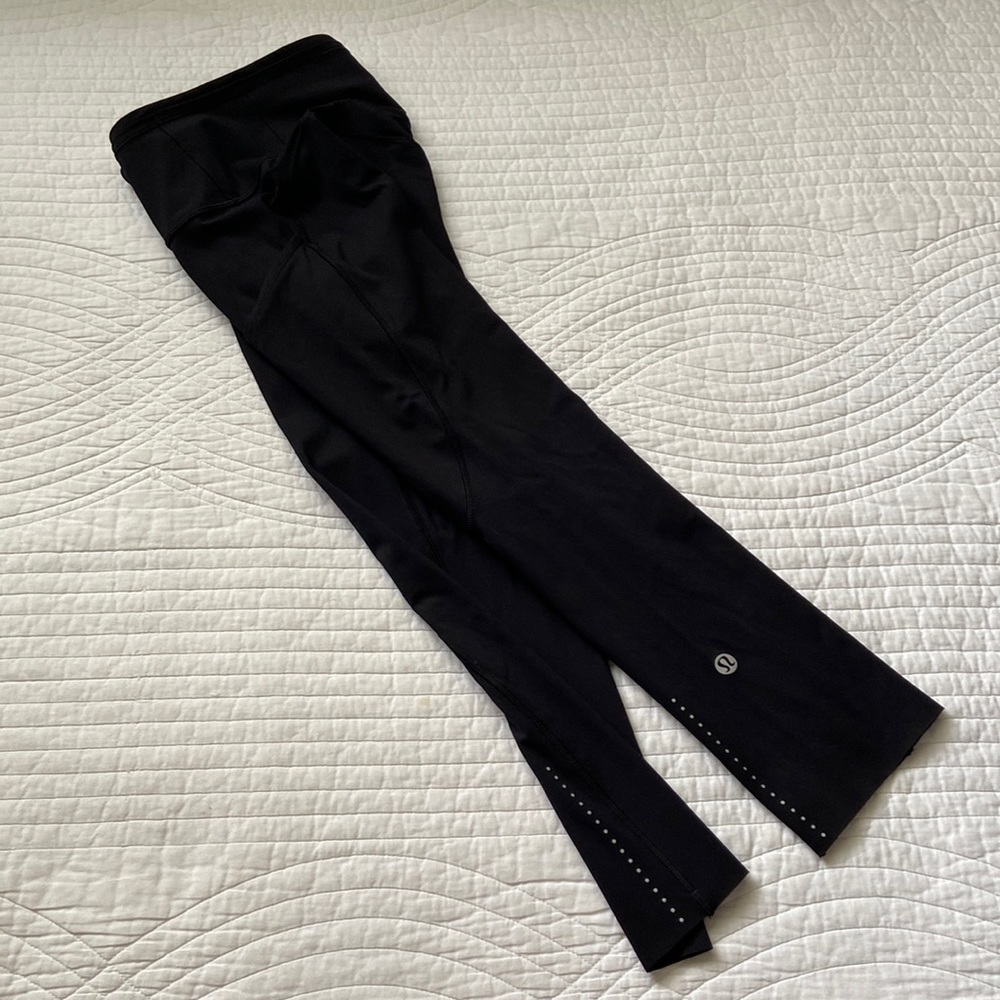 Lululemon Fast & Free Leggings Crop II Reflective 19” Black 2 - Picture 14 of 17